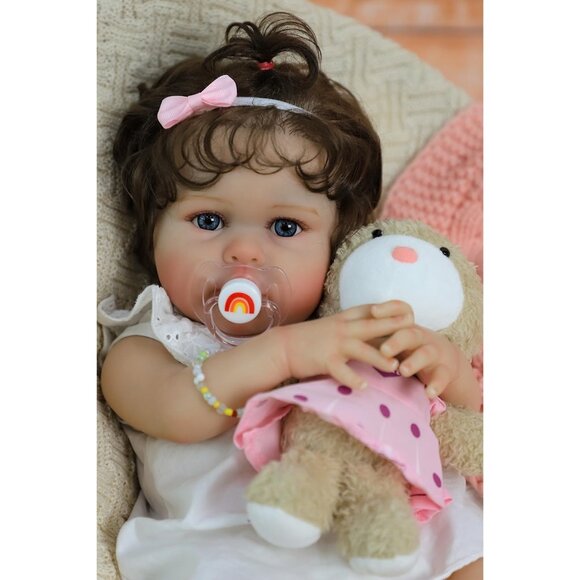 20 Inch Reborn Baby Doll Girl Realistic Newborn Soft Vinyl Body with Accessories - Picture 6 of 9
